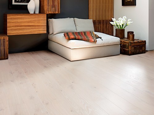 Parquet rovere sbiancato neve: costo maxiplancia Soggiorno rovere sbiancato